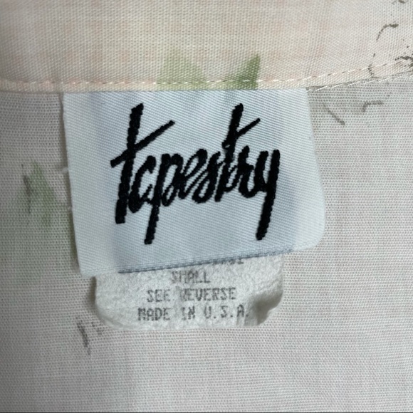 Vintage Floral Button Down Blouse Cottagecore Grannycore Short Sleeve Size S - Picture 6 of 10